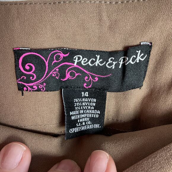Peck and Peck Womens Eva Cropped High Waisted Stretch Pant 14 Brown NWT - Picture 9 of 16